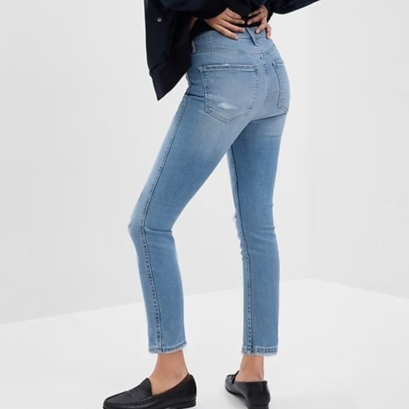 Light Blue Distressed Women Jeans - Picture 2 of 5